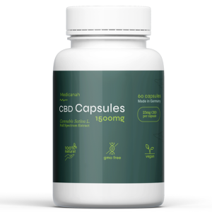 Capsule cu Ulei de Canabis CBD, Full Spectrum, Medicanah, 60 capsule, 25mg (1500mg)